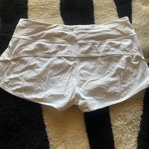 Lululemon white running shorts